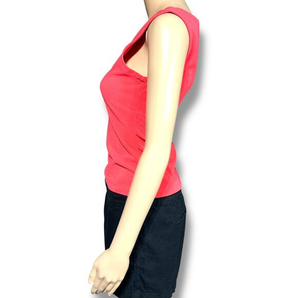 Vintage Necessary Objects Womens Blouse Shirt Top Boat Neck Slim Fit Coral Small - Picture 4 of 8